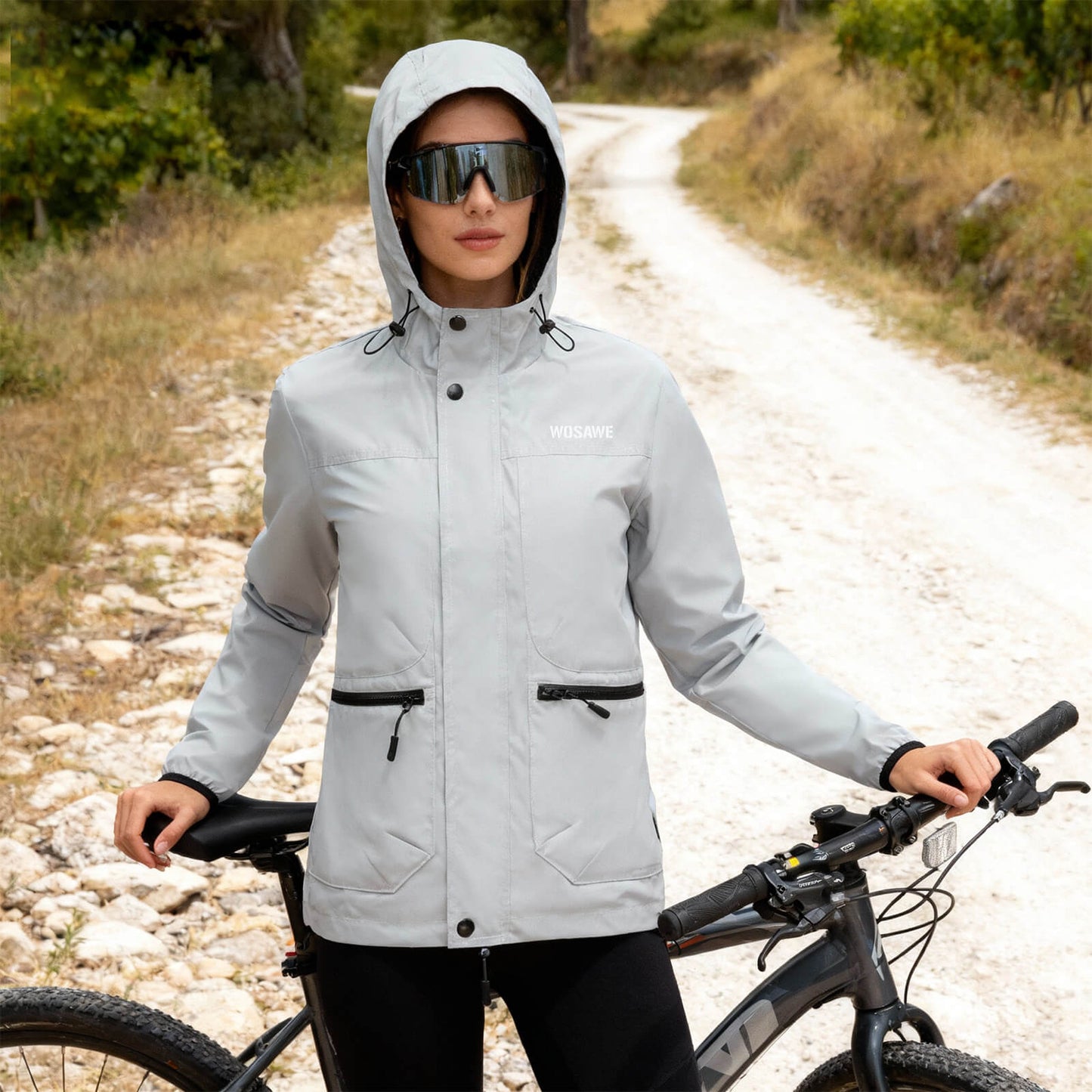 Reflektierende Fahrradjacke mit Kapuze – Winddicht & Wasserabweisend für Damen und Herren