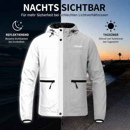 Reflektierende Fahrradjacke mit Kapuze – Winddicht & Wasserabweisend für Damen und Herren