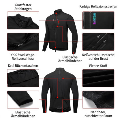 Thermo Fahrradjacke für Damen und Herren – Winddicht, reflektierend und mit mehreren Taschen
