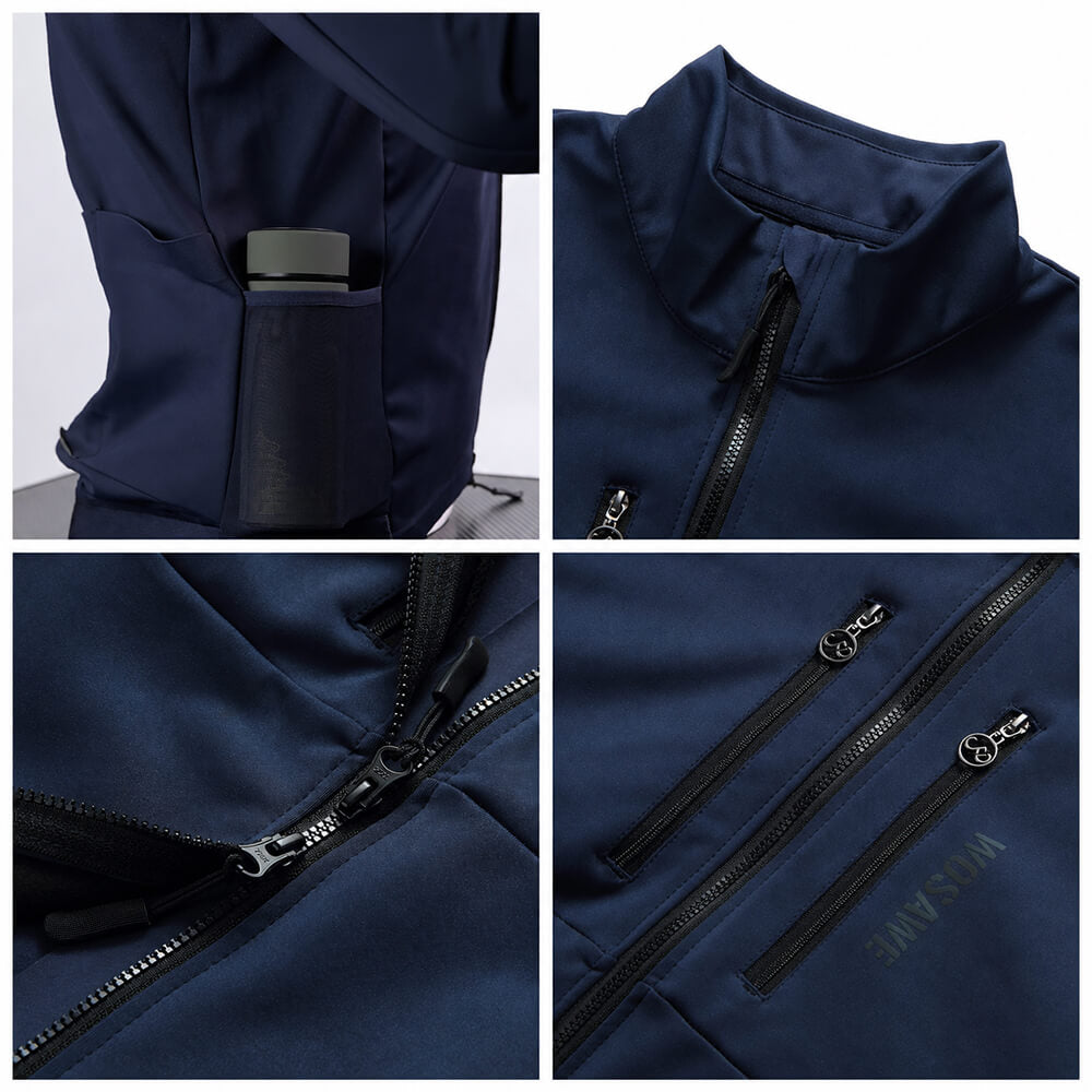 Thermo Fahrradjacke für Damen und Herren – Winddicht, reflektierend und mit mehreren Taschen