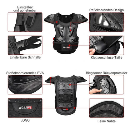 Unisex Motorrad Protektorenweste mit PE-Hartschalen