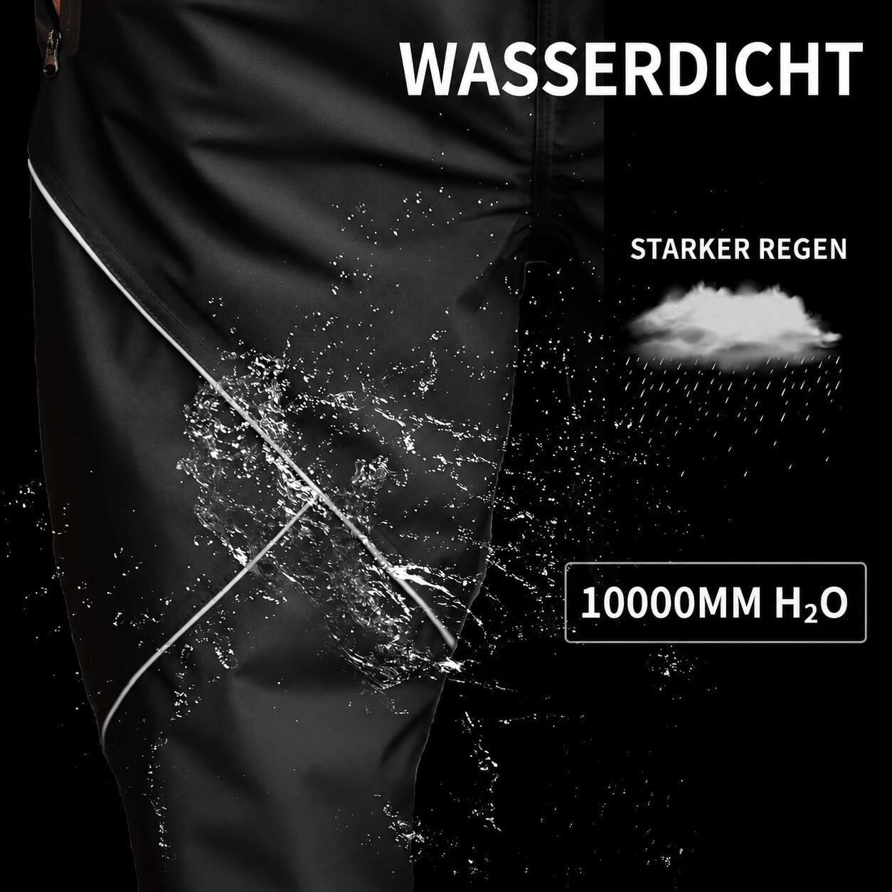 Wasserdichte Fahrradhose – Winddichte Regenhose mit Reflektoren für Damen und Herren