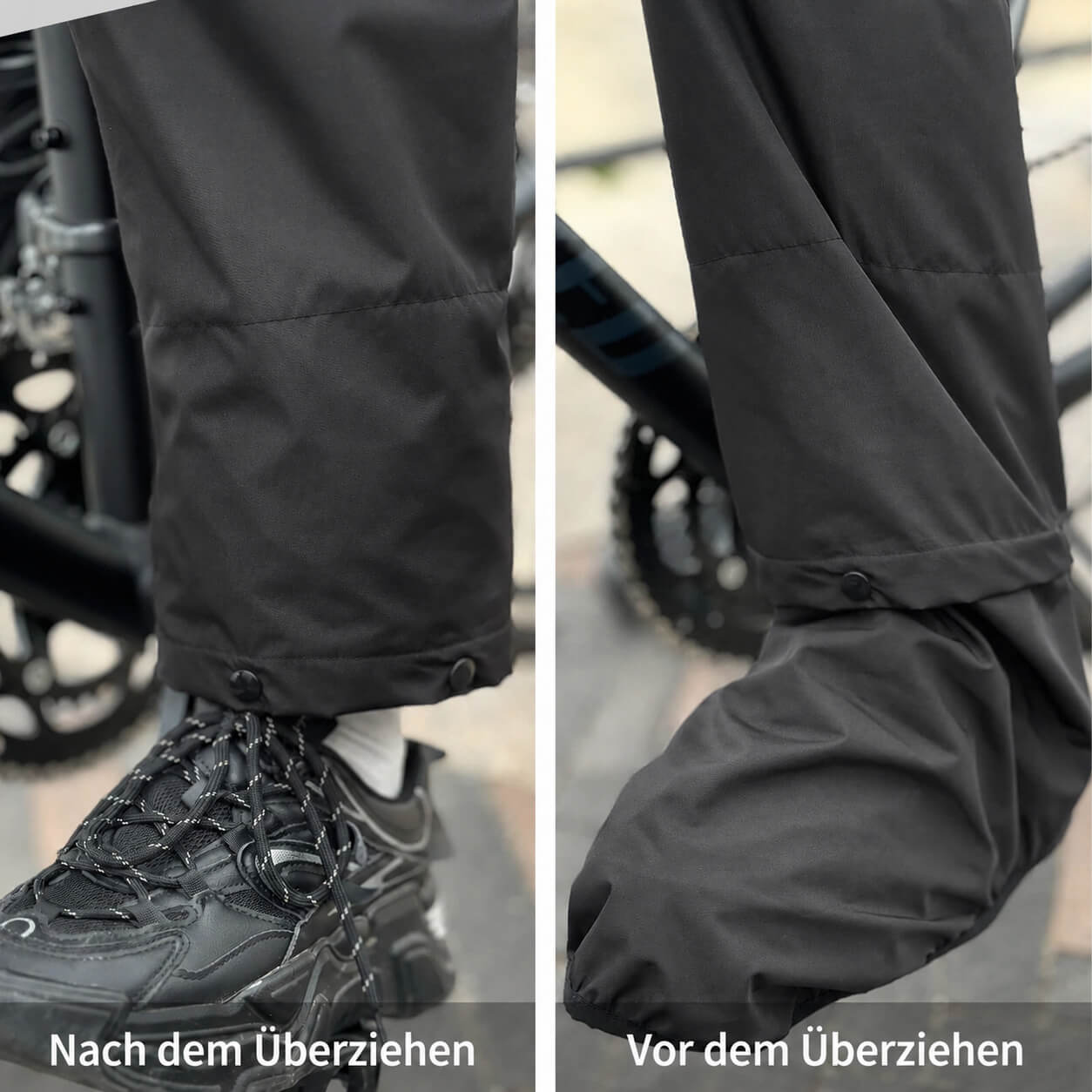 Wasserdichte Überhose mit Schuhüberziehern – Regenhose für Fahrrad & Outdoor